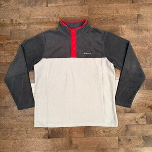 Columbia Two-Tone Grey & White Fleece Pullover – Size L